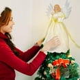 thumbnail image 6 of 12-inch Lighted Angel Christmas Tree Topper, Angel Ornaments for Xmas Tree Decor, Battery Operated with Warm White LED Lights, Home Holiday Party Decorations, 6 of 9