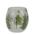thumbnail image 4 of Northlight 3" Hand Painted Christmas Pine Trees Flameless Glass Christmas Candle Holder, 4 of 5