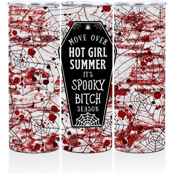 20oz Stainless Steel Tumbler Horror Halloween Straight Skinny Water Bottle Gothic Witch Movie Travel Coffee Mug Insulated Tumblers Cups Witchy Gifts for Girls Friend Sisters Mom Birthday Holiday