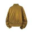 thumbnail image 4 of Mens Fall Jackets Zip Up Stand Up Collar Elastic Cuffs Trendy Casual Motorcycle Coats with Pocket Yellow XXL, 4 of 7