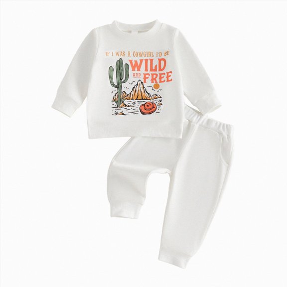 yboeqw Toddler Boys Clothes for Baby Boy 1T 2T 3T 4T Fall Winter Outfits Long Sleeve Top and Pant Set White,Size 6-12 Months
