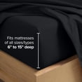 thumbnail image 6 of Bare Home Luxury Bed Sheet Set - Premium 1800 Collection - 4 Piece - Twin, Black, 6 of 9