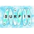 thumbnail image 2 of Aesthete 32x22 Gold Ornate Wood Framed with Double Matting Museum Art Print Titled - Surfin Cyan, 2 of 4