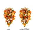 thumbnail image 6 of Artificial Teardrop Wreath Front Door Swag Vivid Vibrant Simulation Peony Sunflower Upside Down Tree, 6 of 10