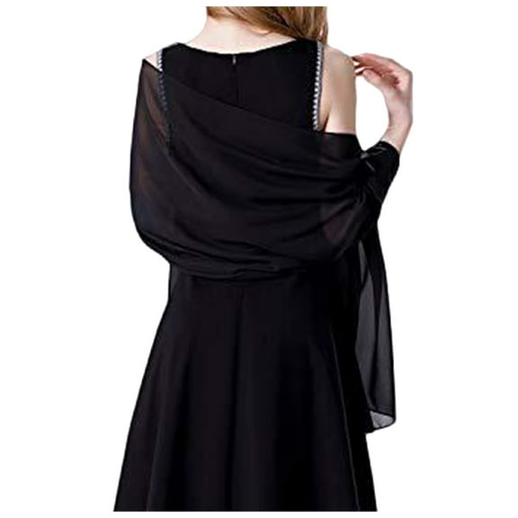 Riforla Soft Chiffon Scarf Shawl Wraps for Dresses Womens Elegant Accessories For Black