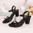 thumbnail image 7 of Dakaela Strappy Kitten Heels for Women Pointy Open Toe Ankle Strap Heeled Sandals Summer Dressy Pumps Shoes for Bride Wedding Party Prom Size 6-10 Black, 7 of 7