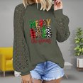 thumbnail image 1 of Pntutb Blusa de manga larga de encaje con cuello redondo y estampado navideño para mujer Tops sólidos Pntutb Pntutb-5582, 1 of 1