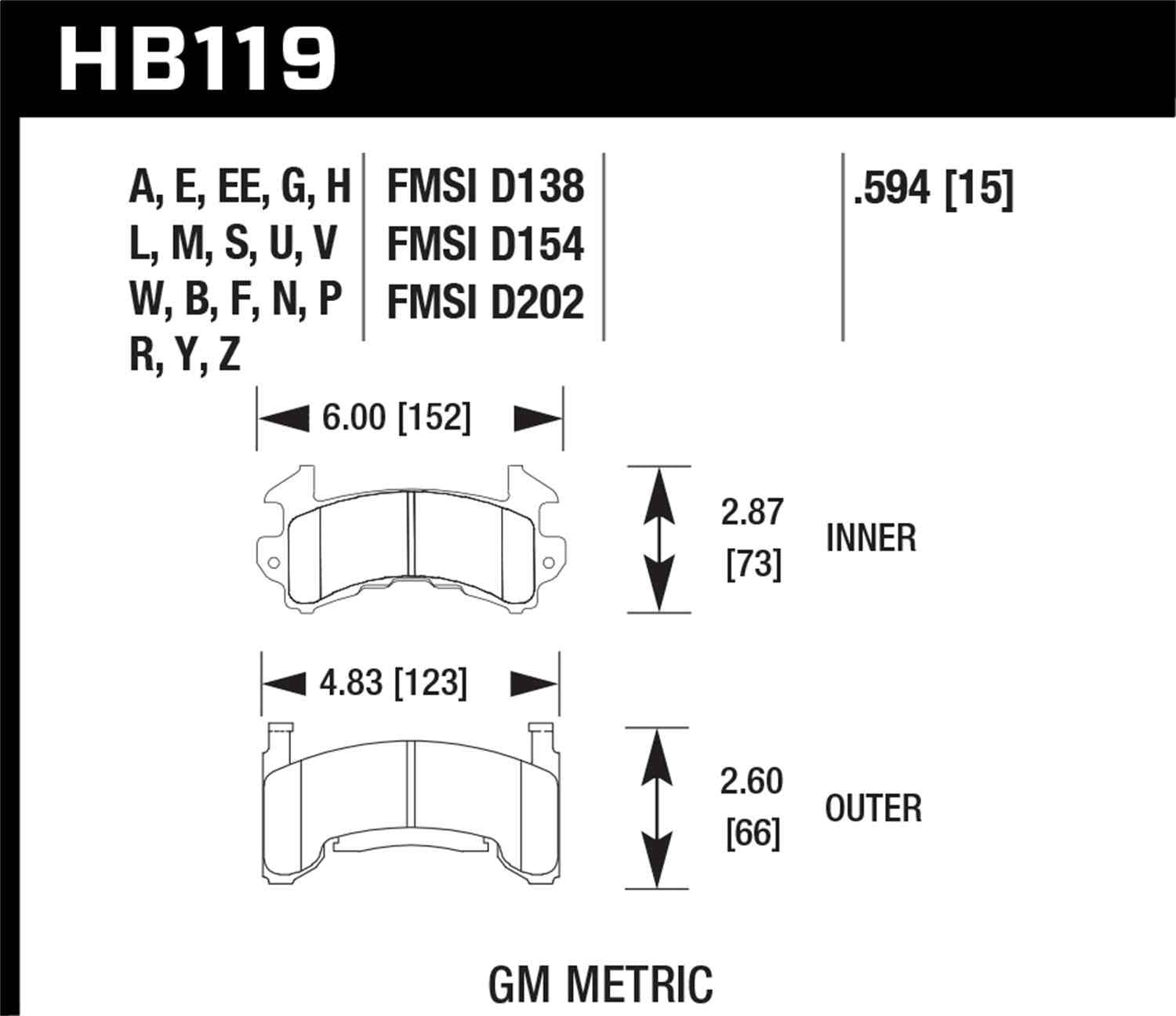 Hawk Performance HB119B.594 HPS 5.0 Disc Brake Pad Set