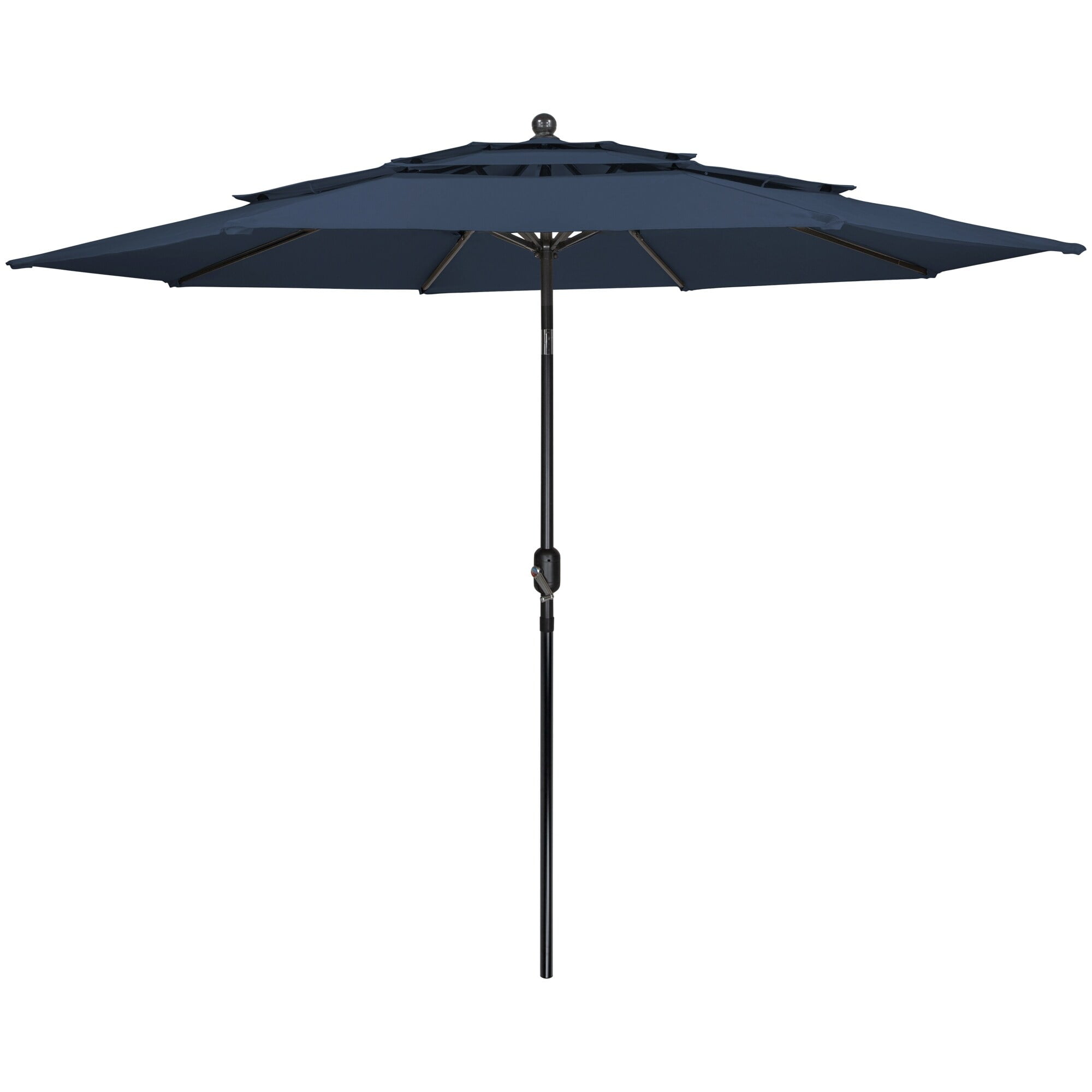 Northlight 9.75ft Outdoor Patio Market Umbrella with Hand Crank and Tilt Navy Blue