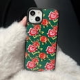 thumbnail image 4 of Retro Hibiscus Coquette Flower Case Compatible with iPhone 14 Pro Max,Luxury Bedazzled Floral One Piece Girls Women Trendy Slim Protective Cover for iPhone 14promax 6.7",Green, 4 of 12