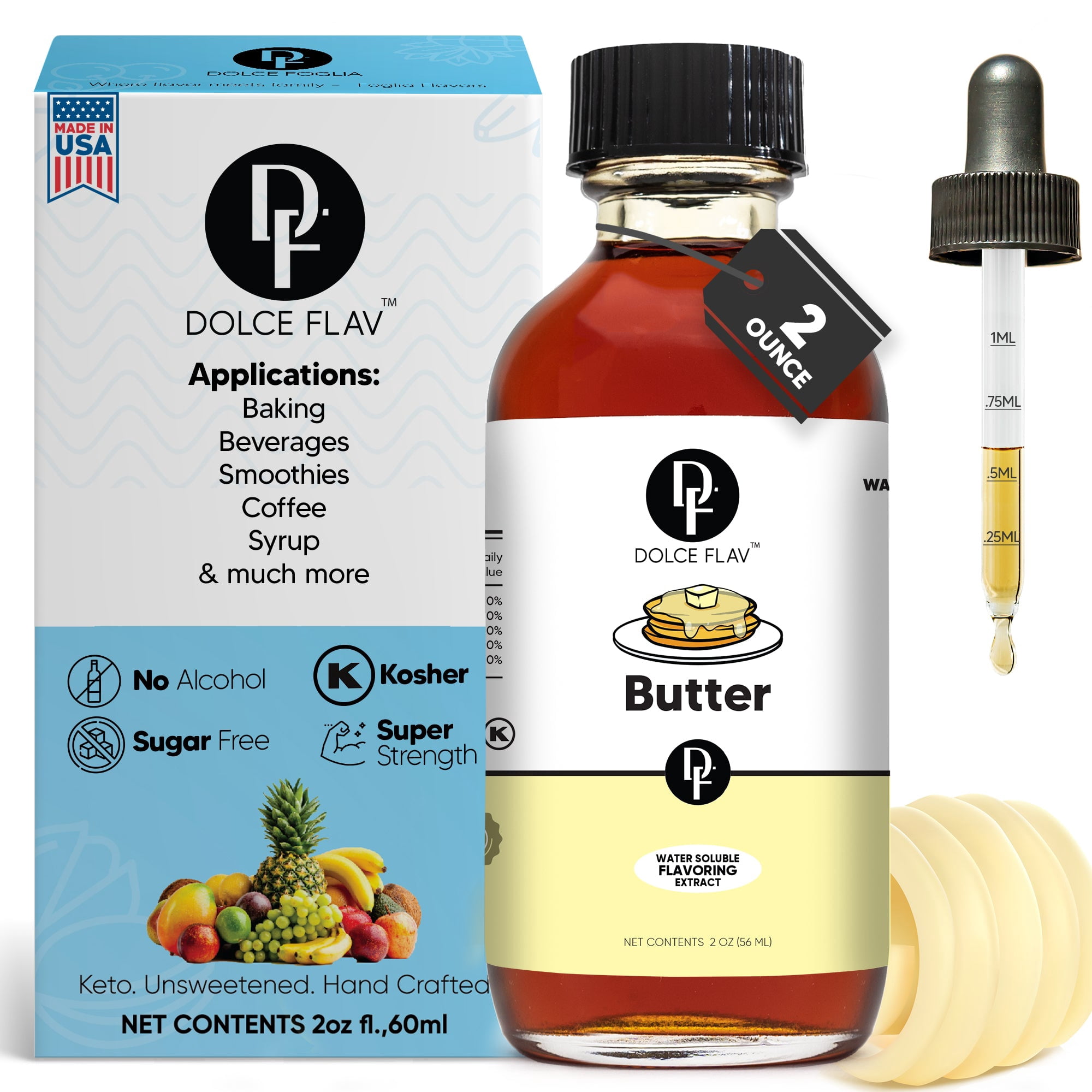 Dolce Flav - Butter Extract - Sugar & Fat-Free Water Soluble 8 oz