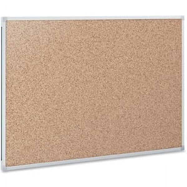 Mead 85360 Economy 24 x 18 Cork Board with Aluminum Frame - Tan Surface/Silver Aluminum Frame