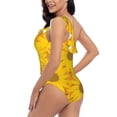thumbnail image 6 of Daiia Sun Flowers Women's One Piece Swimsuits Personalized One Shoulder Swimwear Asymmetric Ruffle Bathing Suits-XX-Large, 6 of 8