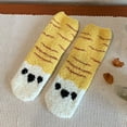 thumbnail image 2 of Lovskoo Slipper Socks for Women Low Cut Adult Print Lovely Puppy Plush Middle Tude Socks Home Stockings Cute Novelty Crew Socks Yellow, 2 of 3