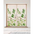 thumbnail image 2 of Window Privacy Film Green Lucky Clovers Stained Glass Window Film Decorative Sun Block Window Cover Spring Floral Summer Botanical Window Clings Static Adhesive Sticker for Bathroom 23.6"x59", 2 of 7