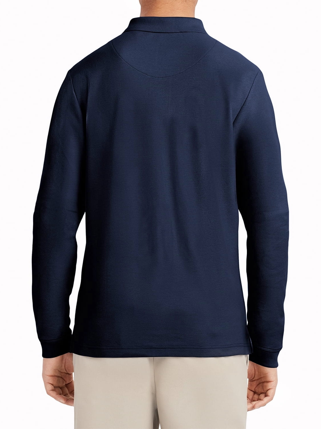 Wonder Nation Boys School Uniform Long Sleeve Pique Polo Shirt, 2-Pack, Sizes 4-18 & Husky
