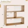 thumbnail image 3 of Costway 3-Shelf Concave Bookshelf Room Organizer with Anti-Toppling Device Freestanding, 3 of 10