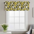 thumbnail image 4 of Spring Daisy Window Valance for Kitchen, Watercolor White Yellow Flowers Fields Black Rod Pocket Short Curtain for Small Windows, Light Filtering Decorative Valance, 54 x 18 Inch, 4 of 9