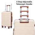 thumbnail image 5 of Tcbosik Luggage 3-Piece Set, 20/24/28 inch Hardside Lightweight Suitcase with Spinner Wheels, Beige, 5 of 10