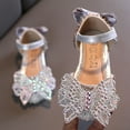 thumbnail image 2 of Otqutp Princess Flower Girls Shoes Fashion Summer Girls Dance Shoes Princess Dress Performance Shoes Silk Bow Rhinestone Mesh Bow Light and Comfortable Shoes, 2 of 9