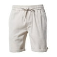thumbnail image 4 of Men's Summer Solid Color Casual Fashion Cotton And Linen Shorts Basic Business Beach Pants, 4 of 4