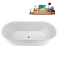 thumbnail image 2 of 67" Streamline N4800BBR Soaking Freestanding Tub and Tray With Internal Drain in Brushed Brass, 2 of 11