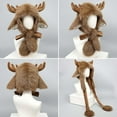 thumbnail image 2 of Santa hats Winter Reindeer Hat With Ear Lined Thermal Ear For Cold Weather Outdoor Activities small santa hats, 2 of 4