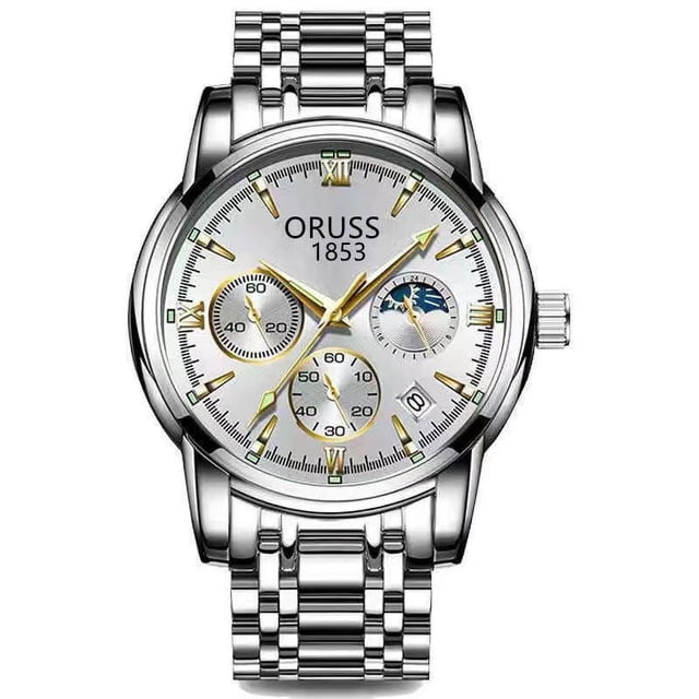 Reloj de hombre con movimiento automático, resistente al agua, calendario, ambiente luminoso, tendencia, esfera grande, reloj de cuarzo