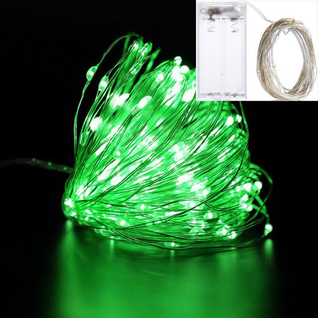 Guirnalda de alambre de cobre para decoración del hogar, caja de batería de 1m/2m/3m/10m, guirnalda LED para decoración de bodas, hadas para decoración de fiestas