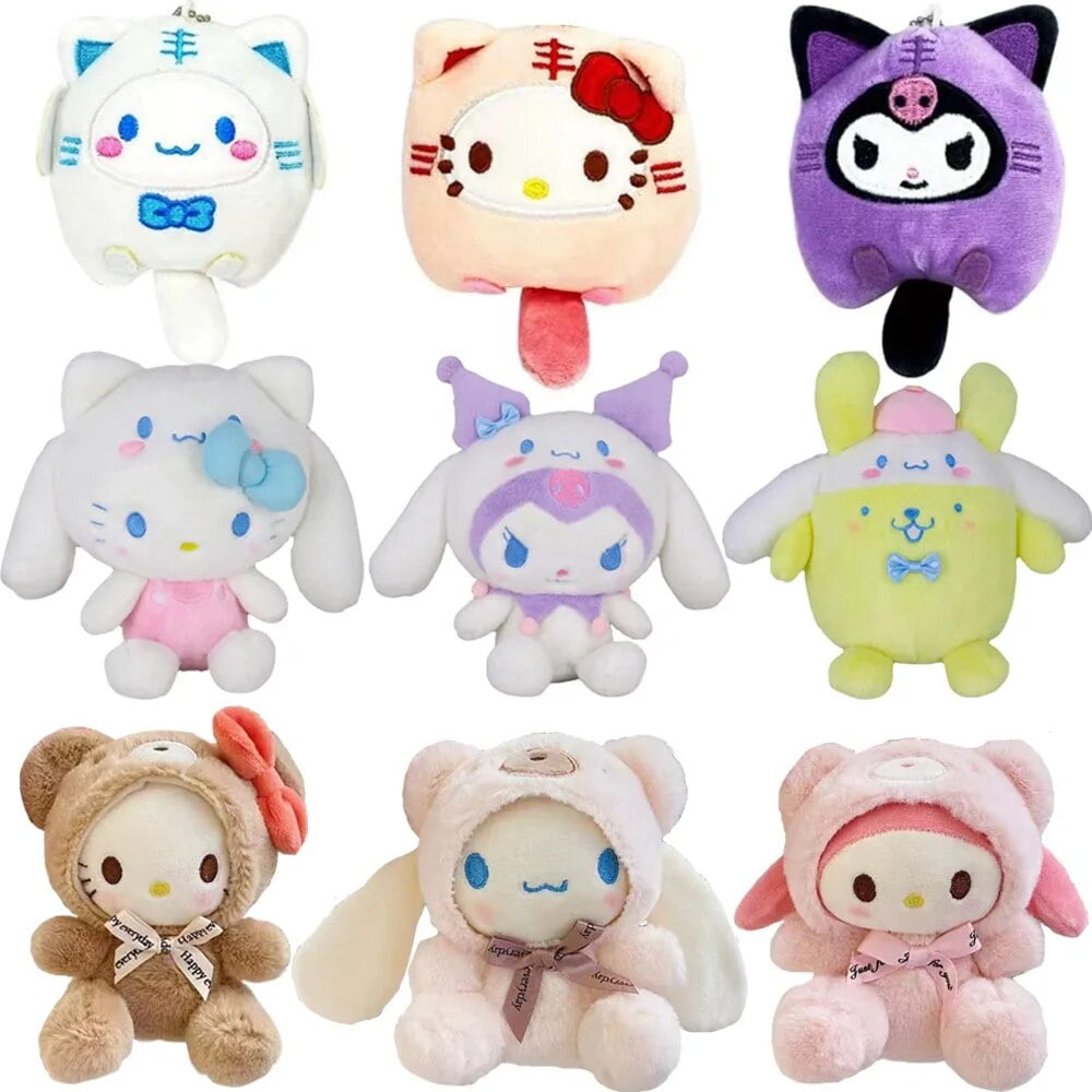 Sanrio Plush Toys Kawaii Hello Kitty Plushie Cinnamoroll Room Decor Kuromi Doll my melody Stuff Keychain for Christmas Gifts Cute Bear Series Walmart