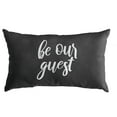 thumbnail image 3 of Sunbrella Indoor Single Embroidered Pillow - "Be Our Guest" Gunmetal Grey, 3 of 5