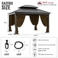thumbnail image 2 of Pakunoda 11' X 6.5' Gazebo Universal Replacement Privacy 4-Panel Curtains, Waterproof Outdoor Curtains Chococlate Sidewall with Zipper for Patio Garden Backyard 10' X 12' Gazebo, Curtain Only, 2 of 8