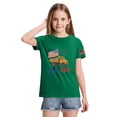 thumbnail image 4 of CCRFTGI American 4th of July Shirts for Kids Girls Size 7 USA Shirts Funny 250&nbsp;anniversary usa flag Summer Cute Tunic Blouses Independence Day Girls Clothes Tshirts Green 7-8 Years, 4 of 5
