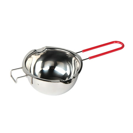 

Universal 304 Stainless Steel Chocolate Melting Pot Double Boiler Milk Bowl Butter Candy Warmer Pastry Baking Tool with Red Handle (No Lid)