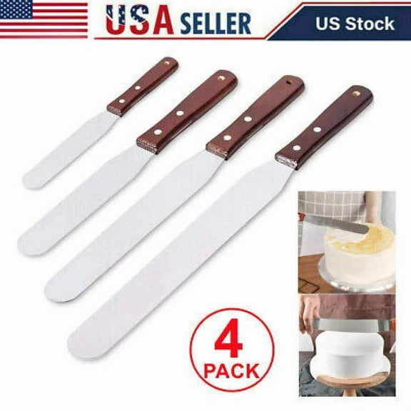 4 Butter Knife Cake Icing Spatula Spreader Pastry Decorating Tool Stainless Stee