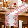thumbnail image 5 of Valentine's Day Cotton Linen Table Runner for Dining Kitchen, Spring Watercolor Cake Pink Red Wedding Outdoor Party Tablerunners Decoration, Dresser Scarf Coffee Tablecloth Runners 13x90 Inches, 5 of 9