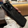 thumbnail image 1 of Luxury Bicolor Matte Magnetic Translucent Case For iPhone 16 15 14 13 12 11 Pro Max 16 Plus Magsafe Wireless Charge Bumper Cover black For iPhone 14Pro Max, 1 of 6