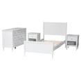 thumbnail image 2 of Baxton Studio Roni White Wood 4-Piece Twin Bedroom Set with Two Nightstands, 2 of 13