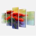 thumbnail image 2 of Peinture de Fleurs de Coquelicot Rouge Aquarelle - Grande Impression sur Toile Florale, 2 of 3