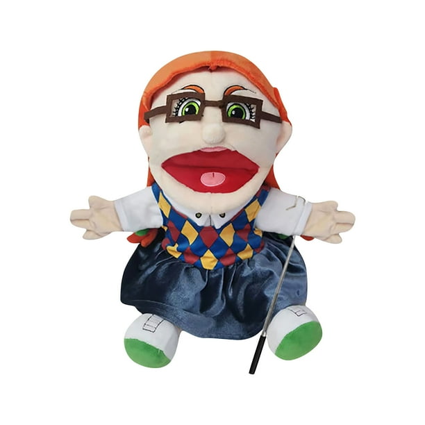 Marioneta de mano de juguete de peluche suave para casa de juegos, juguete de marionetas divertidas y traviesas con boca que funciona, regalo para niños para cumpleaños, Navidad, fiesta de Halloween