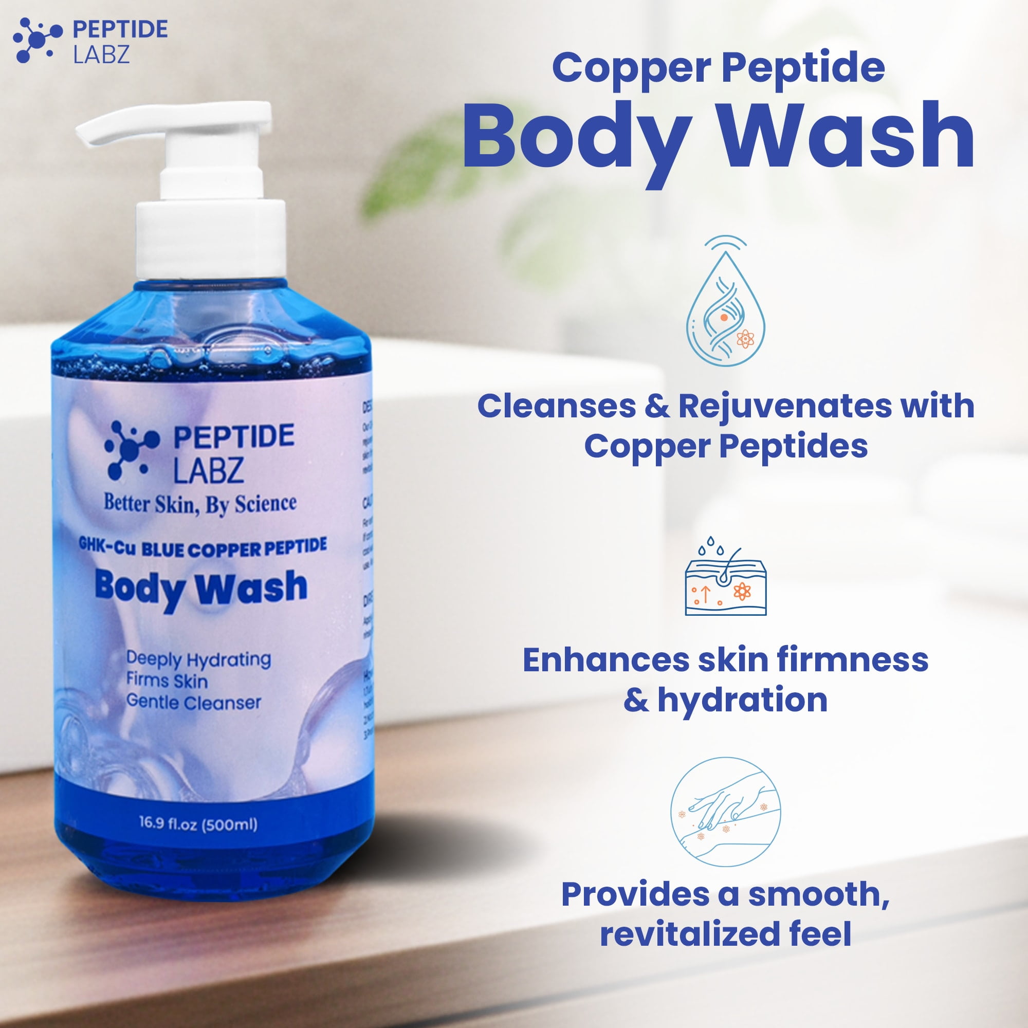 GHK-Cu Copper Peptide Body Wash | Anti-Aging, Skin Firming & Hydration