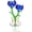 Double - Blue, variant on Blue Rose Flower Figurines Glass Spring Bouquet with Decor for Girlfriend Women Mom