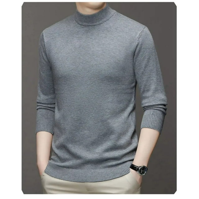 Pull Homme Chaud et Confortable à Manches Longues Col Roulé Vêtements Homme