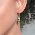 thumbnail image 3 of Gem Stone King 925 Sterling Silver Green Peridot and Lab Grown Diamond Dangle Earrings for Women | 6.34 Cttw | Gemstone August Birthstone | Oval 10X8MM, 3 of 4