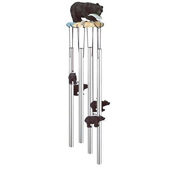 StealStreet SS-G-41634, Round Top black Bear Hanging Garden Decoration Wind Chime