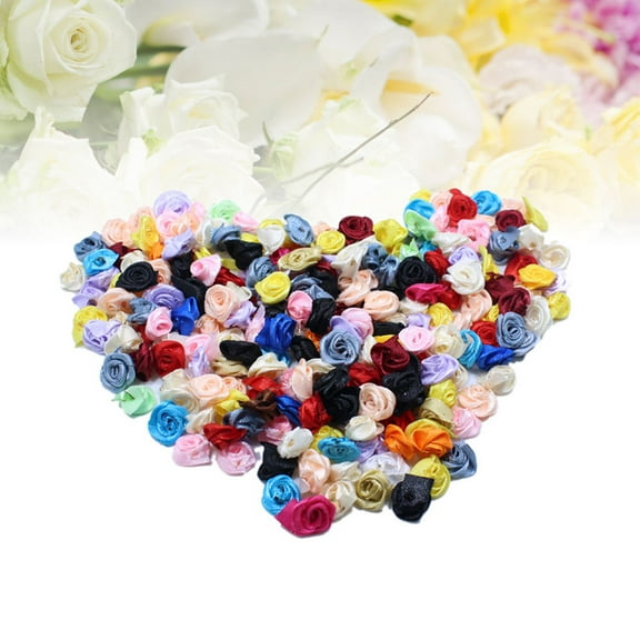 Toddmomy 100 Pcs Satin Roses Mini Handmade Rose For Wedding Birthday Baby Shower