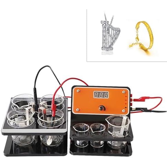 Professional Rhodium Plating Kit, Gold Plating Kit with Beaker Voltage Adjustable Jewelry Repair Tool for Jewelry Gold Silver Copper Processing Tools$$Art & Craft