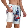thumbnail image 2 of Kdxio Cute Gnomes In Usa1 Print Men'S Swim Trunks With Compression Liner 7 Inch Inseam Quick Dry Swim Shorts, 2 of 7