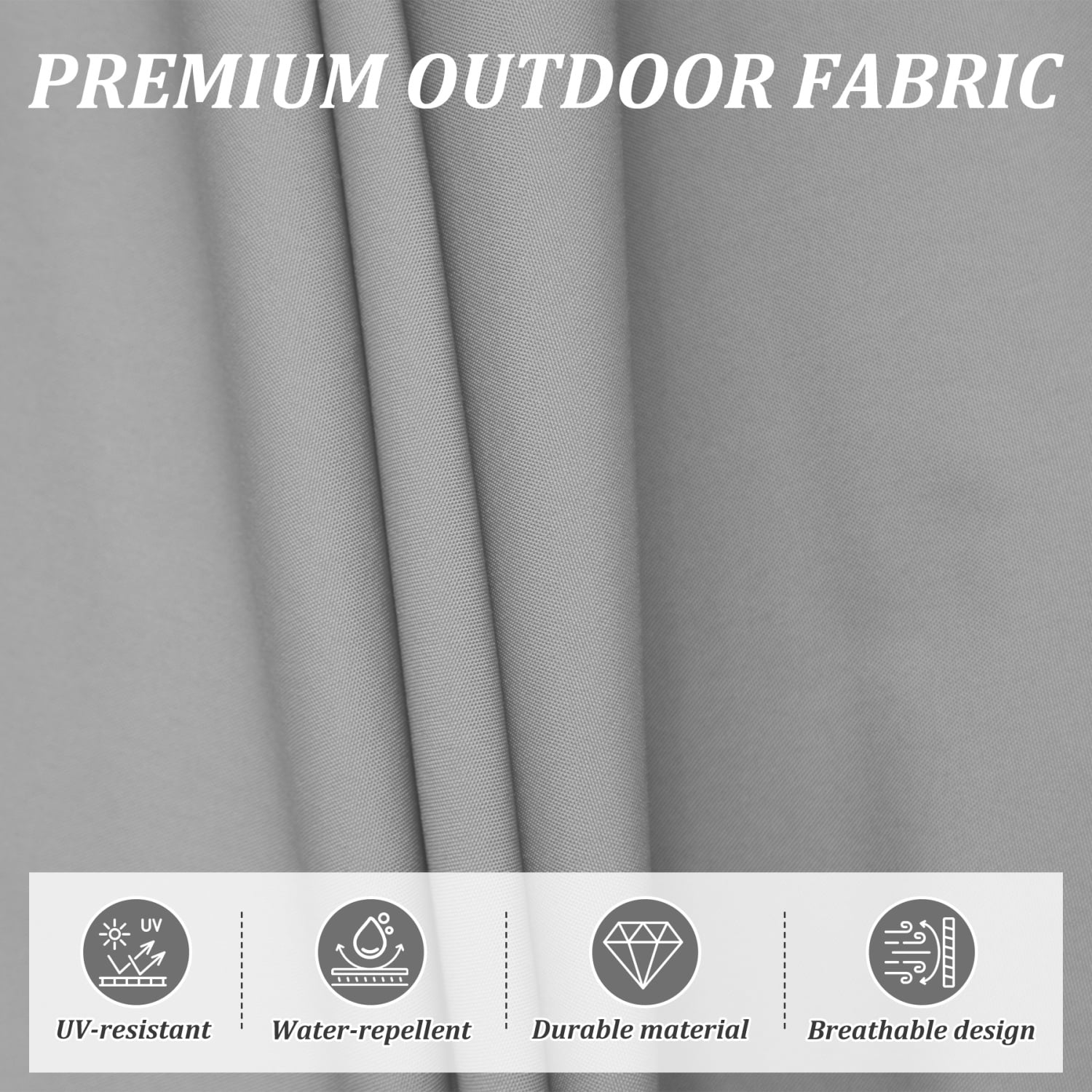 6.5'x10' Rectangle Patio Umbrella with Crank and Tilt - UV Resistant Outdoor Market Umbrella, Grey, Aluminum Frame 6 Reinforced Ribs for Pool Deck Garden, 250g Polyester Fade-Resistant Canopy