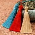 thumbnail image 3 of U8MO 2X 3'' Short Thin Ice Silk Earrings Tassel Trim Pendant Jewelry Making DIY-15# khaki-2pcs, 3 of 7